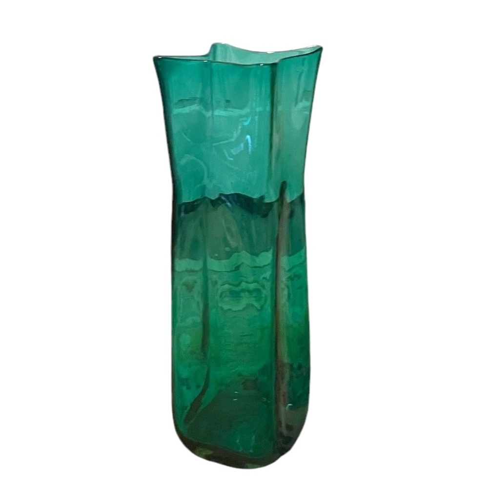 BLENKO Antique Green‎ Paper Bag Shape Floor Vase